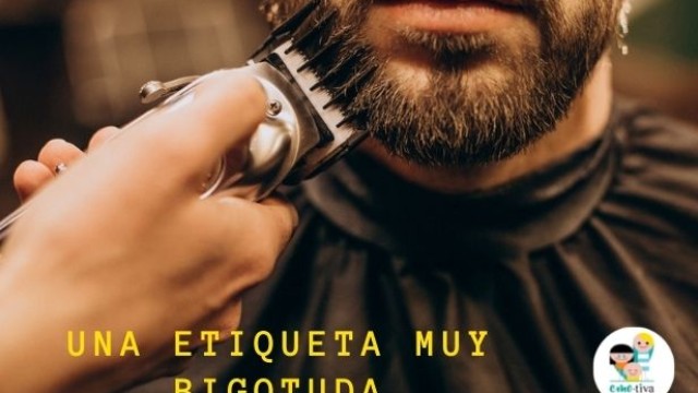 Una etiqueta muy bigotuda